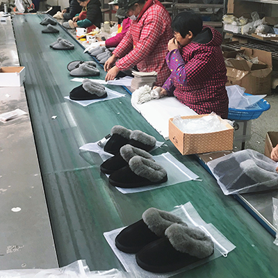 JNP Sheepskin Slippers Production