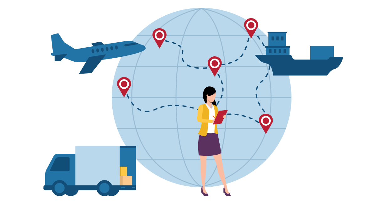 Graphic illustrating JNP Footwear's global logistics and export capabilities for B2B slipper orders
