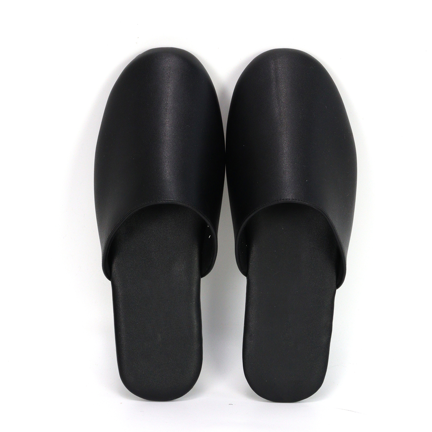 jnp-custom-black-leather-mule-slippers-wholesale