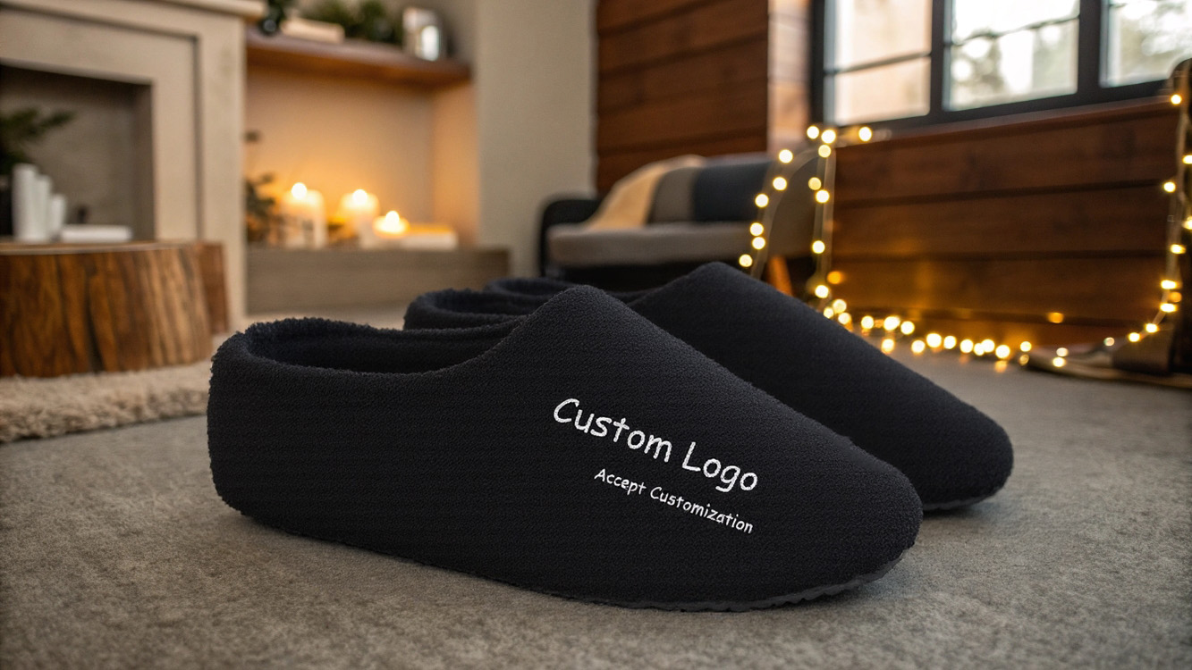 custom fluffy men's slippers