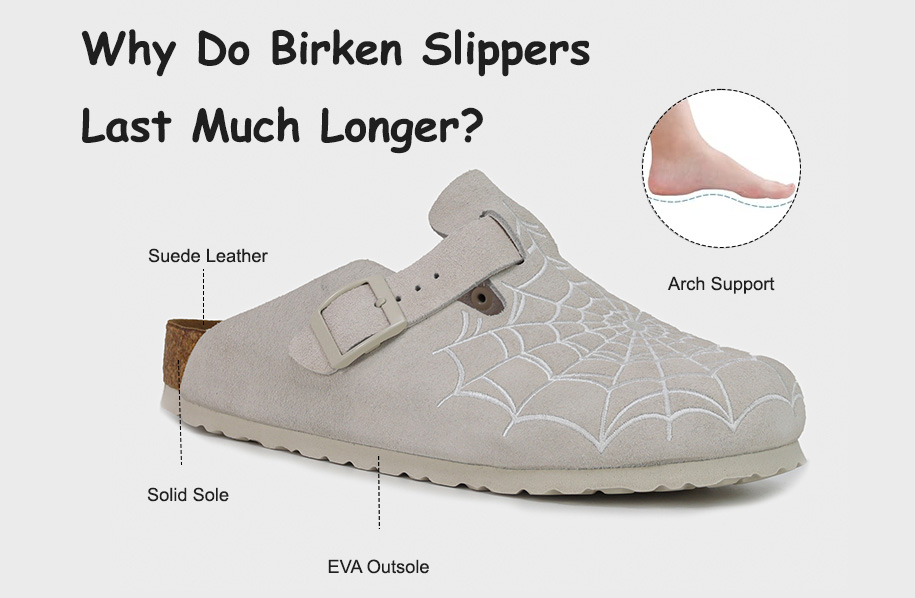 9463 Birken Slippers Suede Leather Arch Support