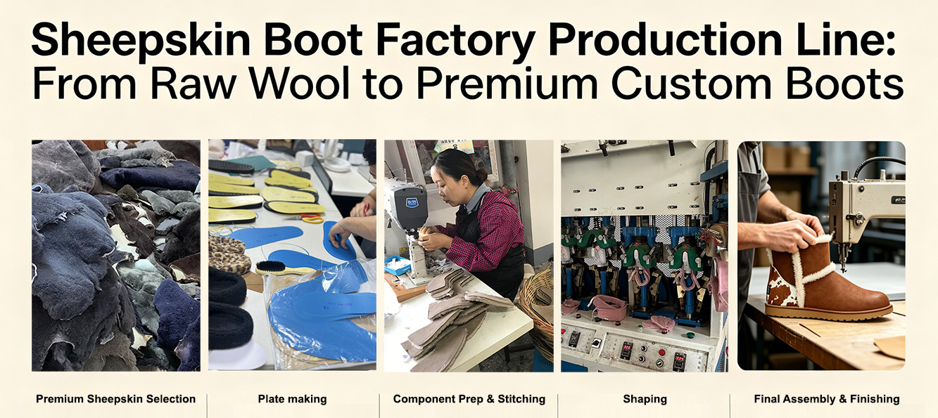 premium-sheepskin-boot-production-steps-factory-line