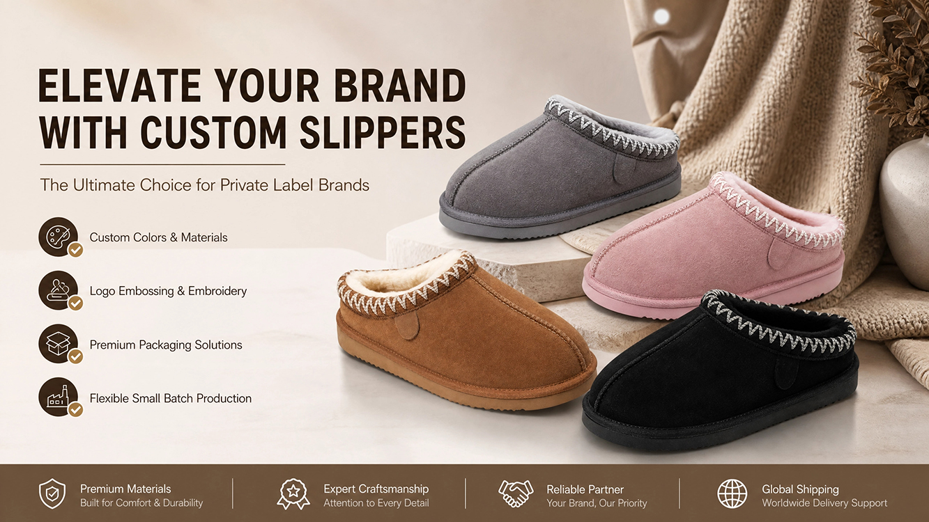 custom suede slippers for brands