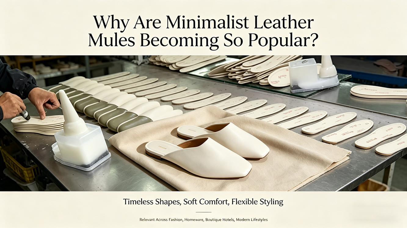 minimal leather slippers wholesale