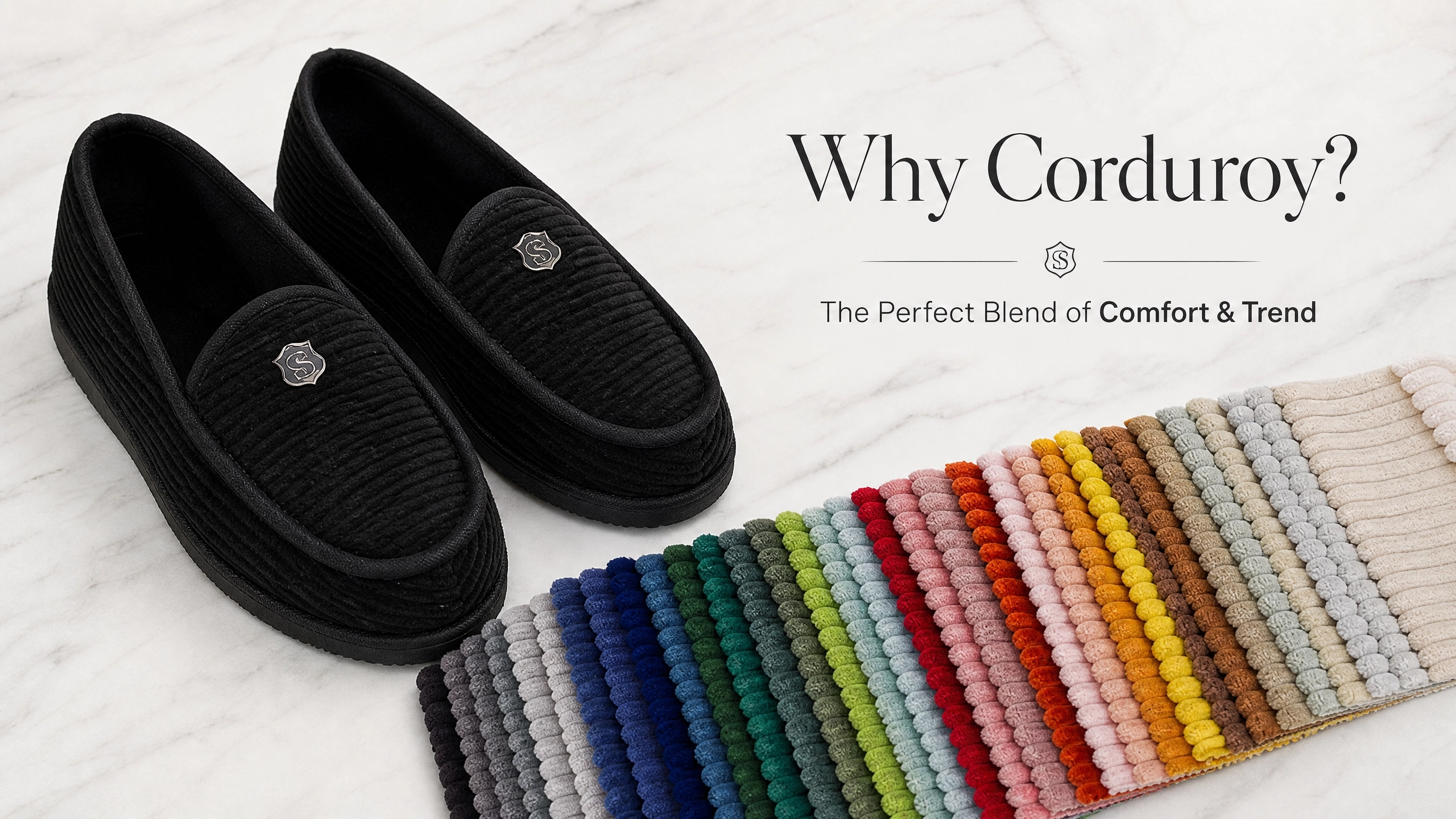 Corduroy House Slippers Material