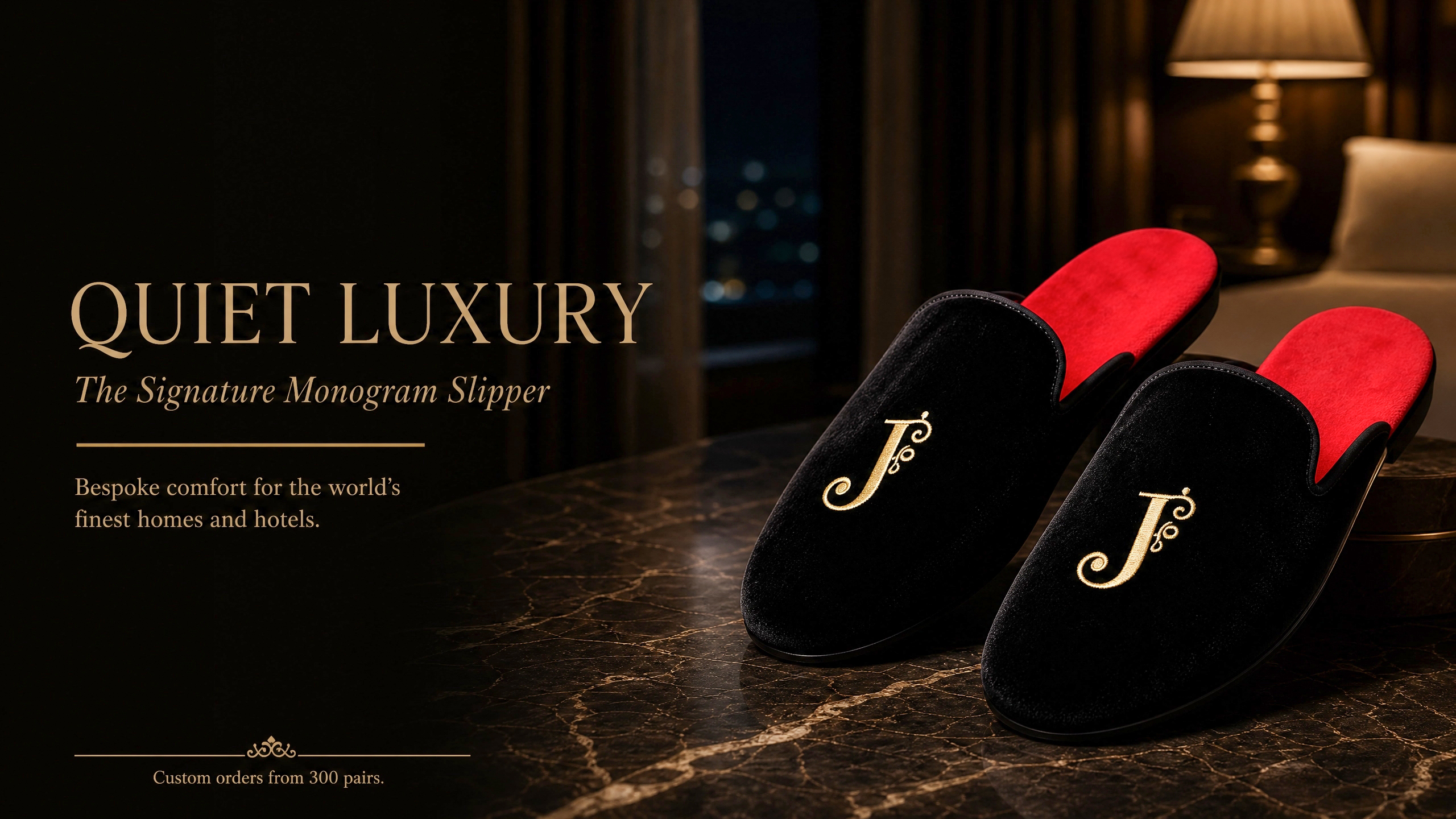 Quiet luxury signature monogram velvet slippers